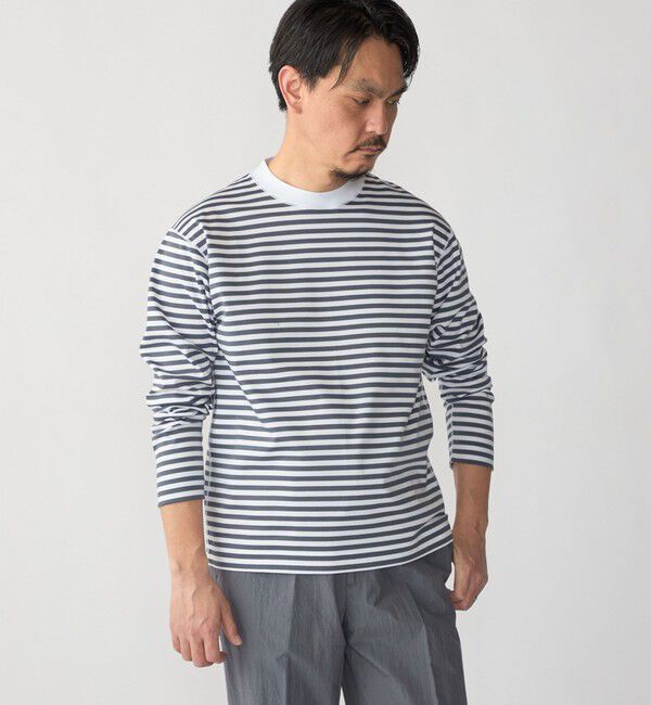 SHIPS「SHIPS: ハイゲージ クルーネック ロングスリーブ Tシャツ」|Tシャツ・カットソー|チャコールグレー