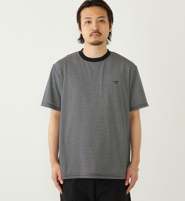 SHIPS Colors 「SHIPS Colors:〈速乾〉CAVE(R) ワンポイント ロゴ ボーダー Tシャツ◇」|Tシャツ・カットソー|