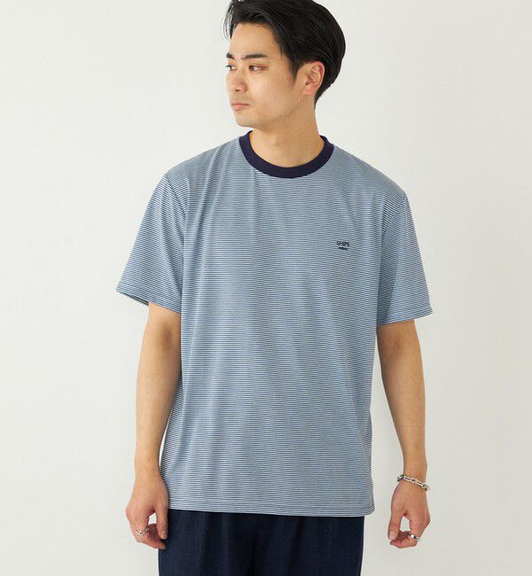 SHIPS Colors 「SHIPS Colors:〈速乾〉CAVE(R) ワンポイント ロゴ ボーダー Tシャツ◇」|Tシャツ・カットソー|
