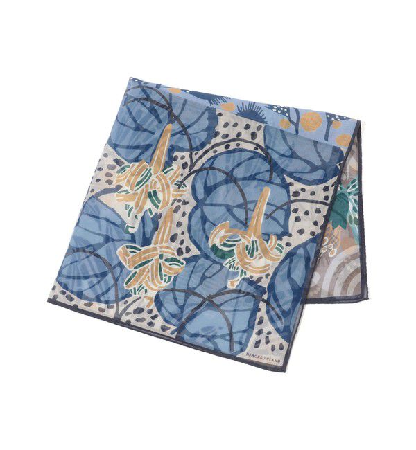 TOMORROWLAND GOODS「TOMORROWLAND コットンシルク プリントスカーフ」|バンダナ・スカーフ|64 ブルー系