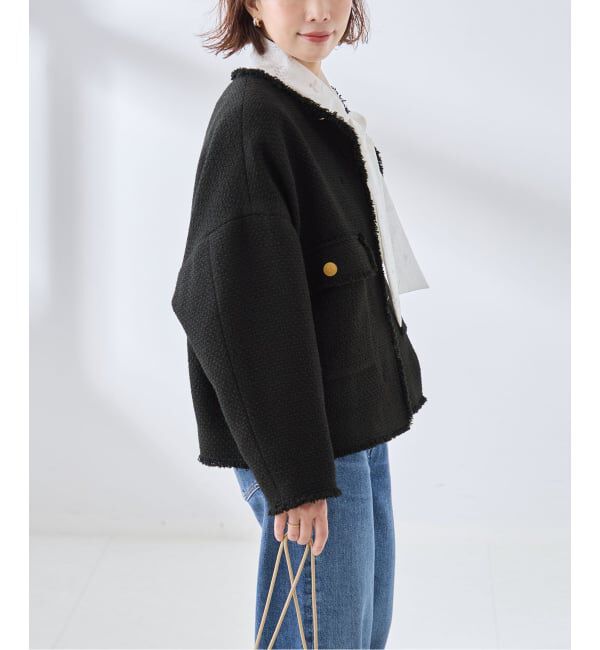 journal standard L'essage「《追加》GIOLICA ツイード D/Sジャケット」|ノーカラージャケット|