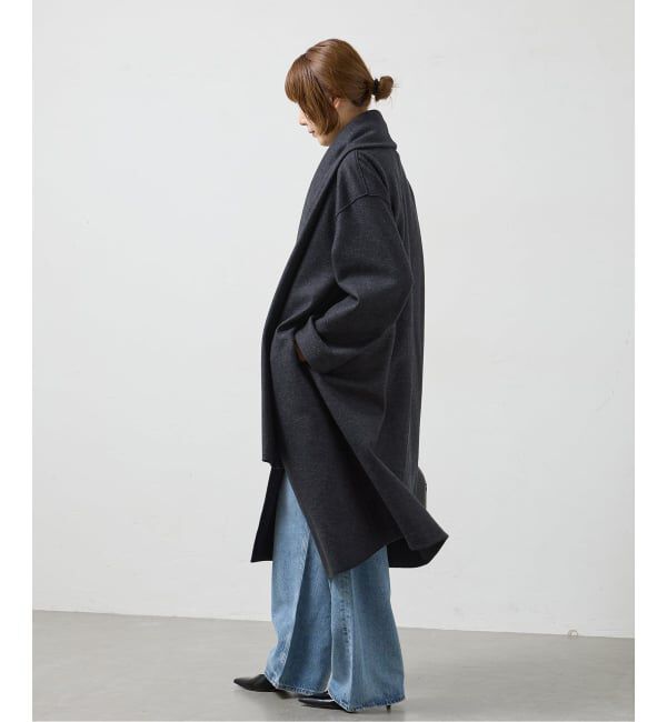 journal standard L'essage「HARRIS WHARF LONDON Women scarf coat light pressed wool コート」|その他|