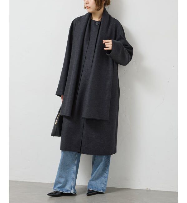 journal standard L'essage「HARRIS WHARF LONDON Women scarf coat light pressed wool コート」|その他|