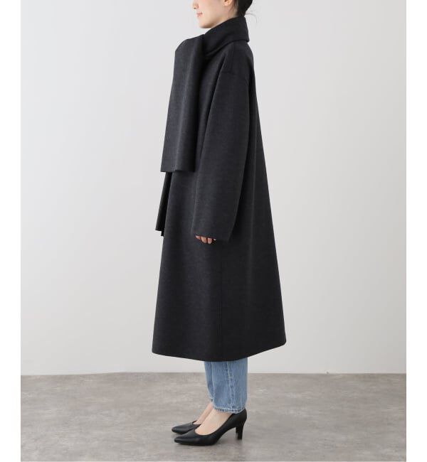 journal standard L'essage「HARRIS WHARF LONDON Women scarf coat light pressed wool コート」|その他|