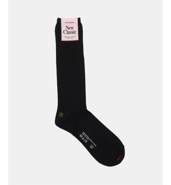 NOBLE「MARCOMONDE/マルコモンド cotton back seam high socks30」|ソックス|ブラック