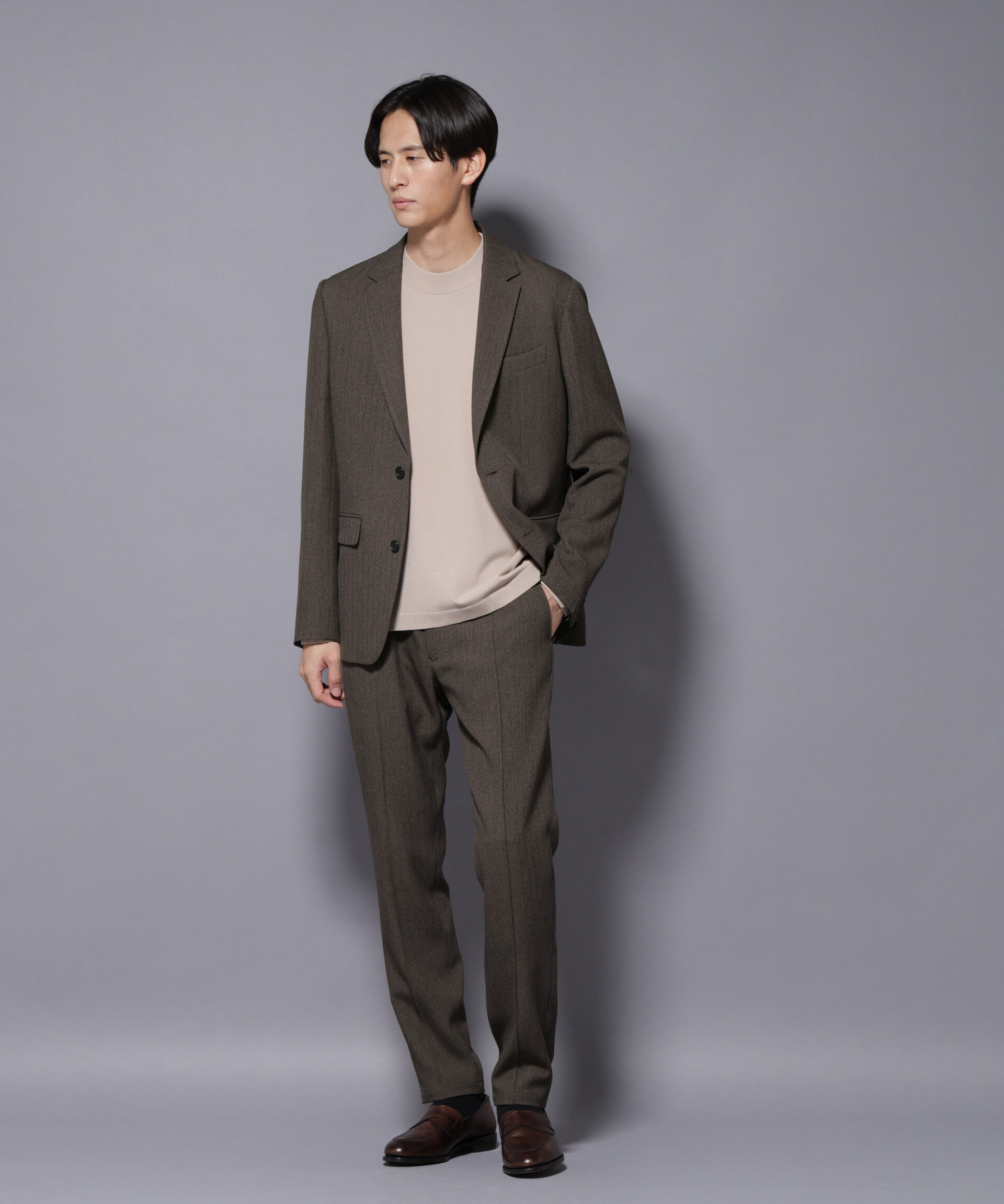 NANO universe「｢N TROUSERS BASIC｣ 洗えるMIXツイードストレッチパンツ(セットアップ可)」|スーツ|