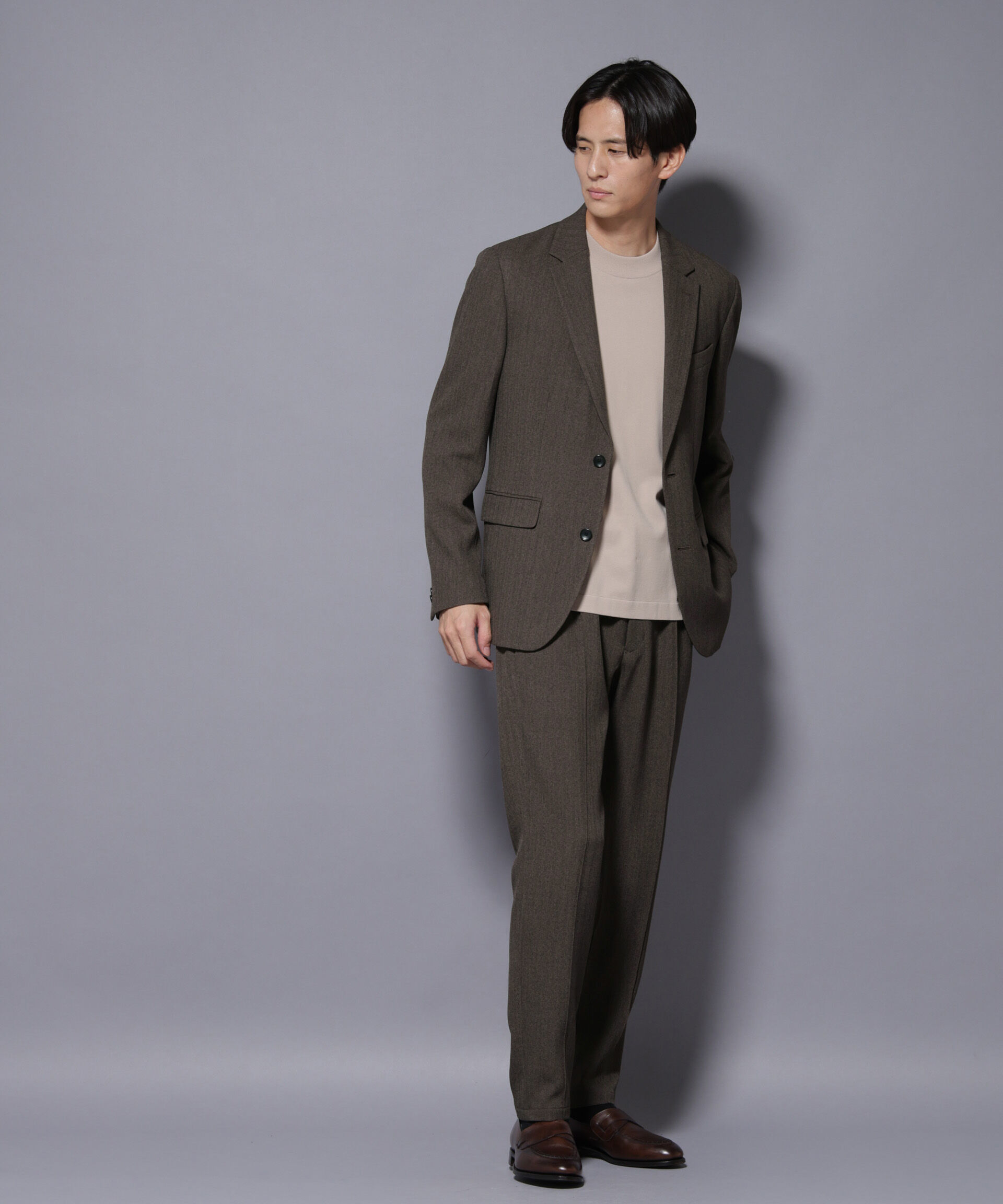 NANO universe「｢N TROUSERS BASIC｣ 洗えるMIXツイードストレッチパンツ(セットアップ可)」|スーツ|