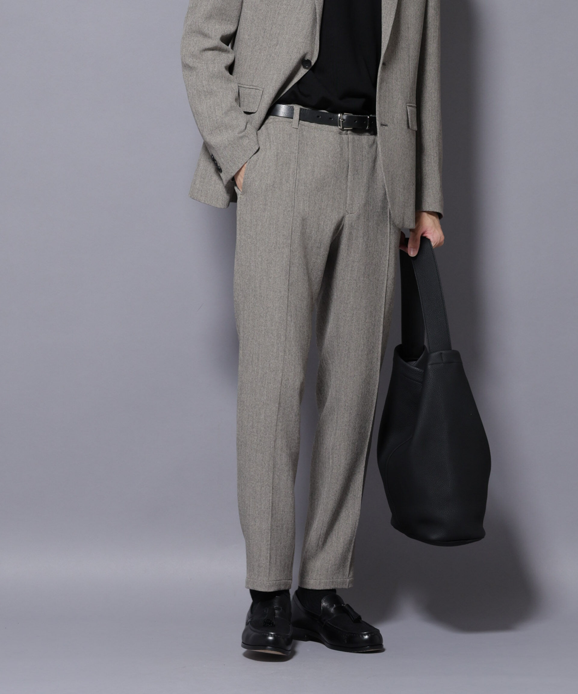 NANO universe「｢N TROUSERS BASIC｣ 洗えるMIXツイードストレッチパンツ(セットアップ可)」|スーツ|