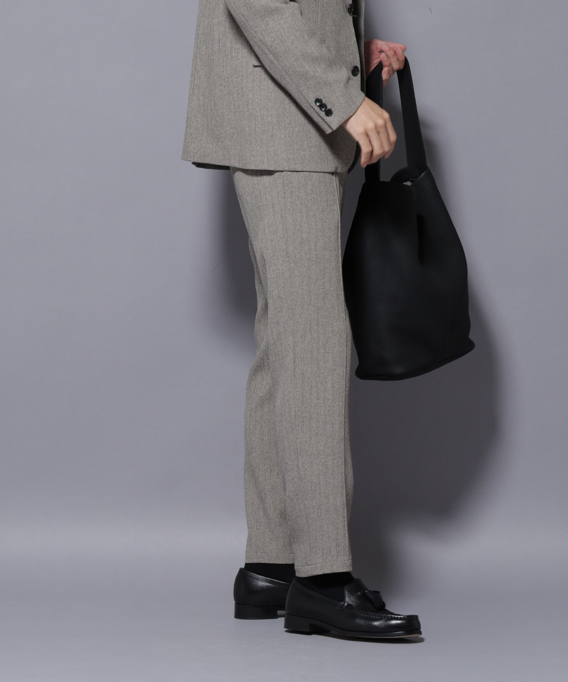 NANO universe「｢N TROUSERS BASIC｣ 洗えるMIXツイードストレッチパンツ(セットアップ可)」|スーツ|
