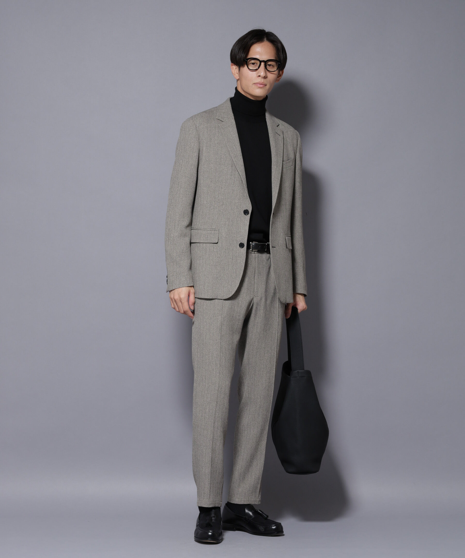 NANO universe「｢N TROUSERS BASIC｣ 洗えるMIXツイードストレッチパンツ(セットアップ可)」|スーツ|