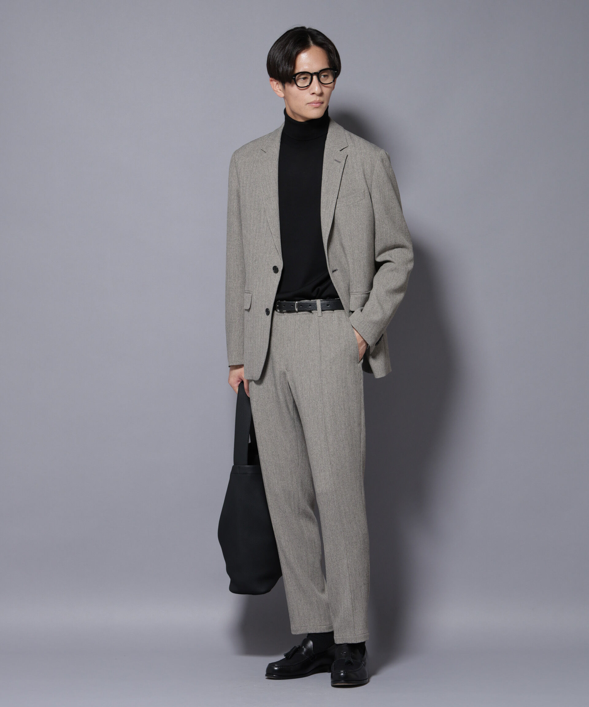 NANO universe「｢N TROUSERS BASIC｣ 洗えるMIXツイードストレッチパンツ(セットアップ可)」|スーツ|