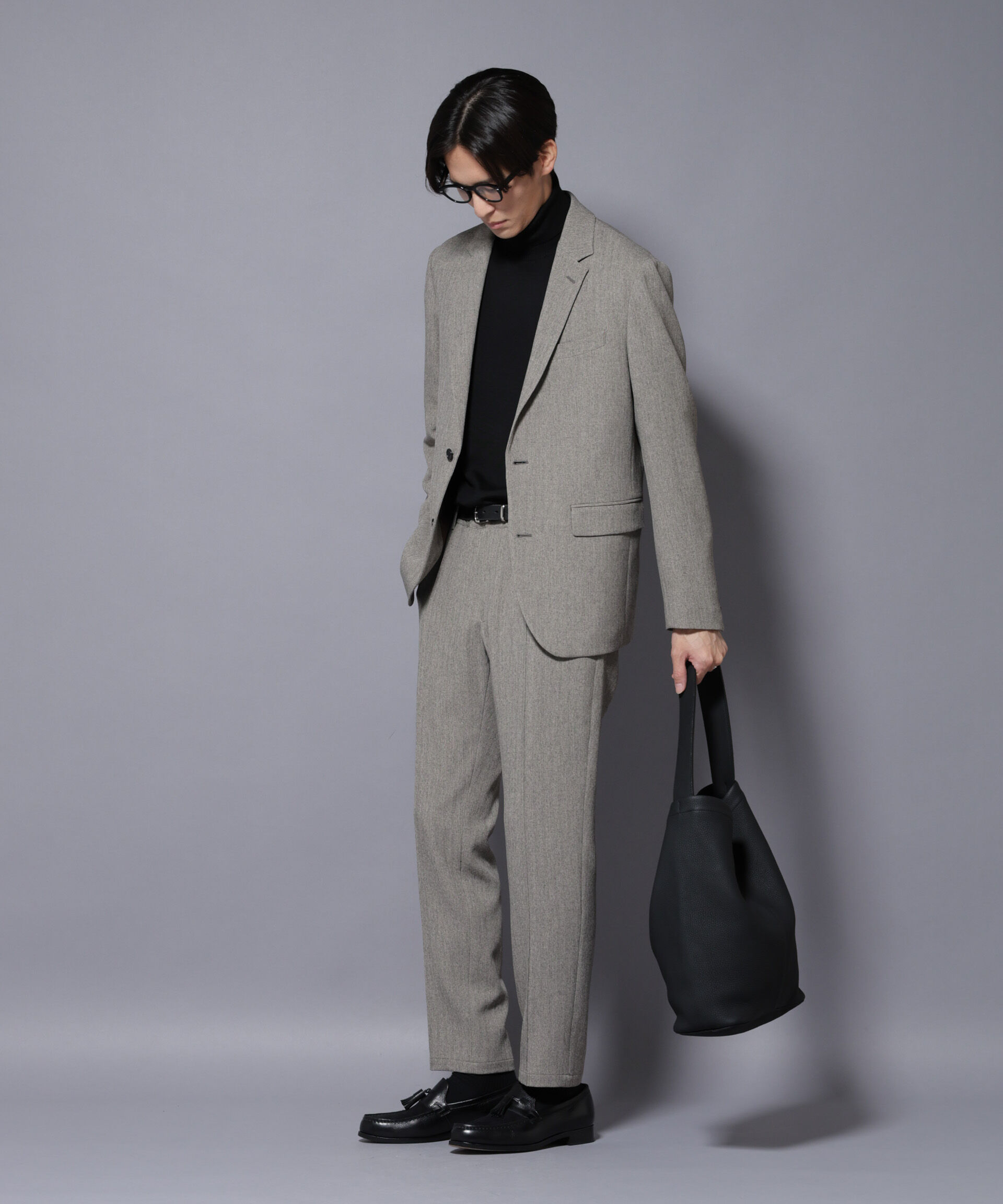 NANO universe「｢N TROUSERS BASIC｣ 洗えるMIXツイードストレッチパンツ(セットアップ可)」|スーツ|