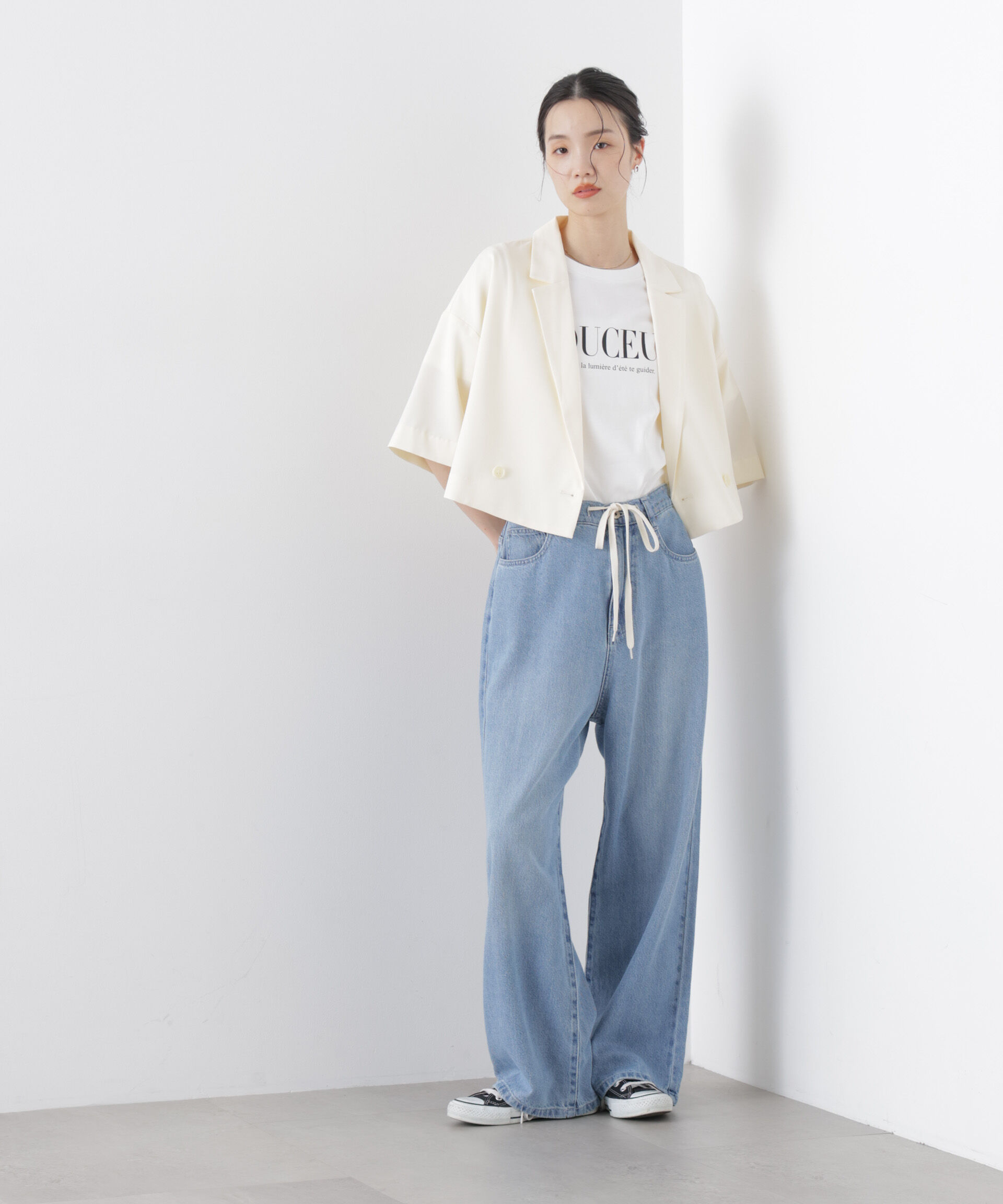 nano･universe「ショート丈ワイドジャケット(セットアップ可)」|テーラードジャケット|