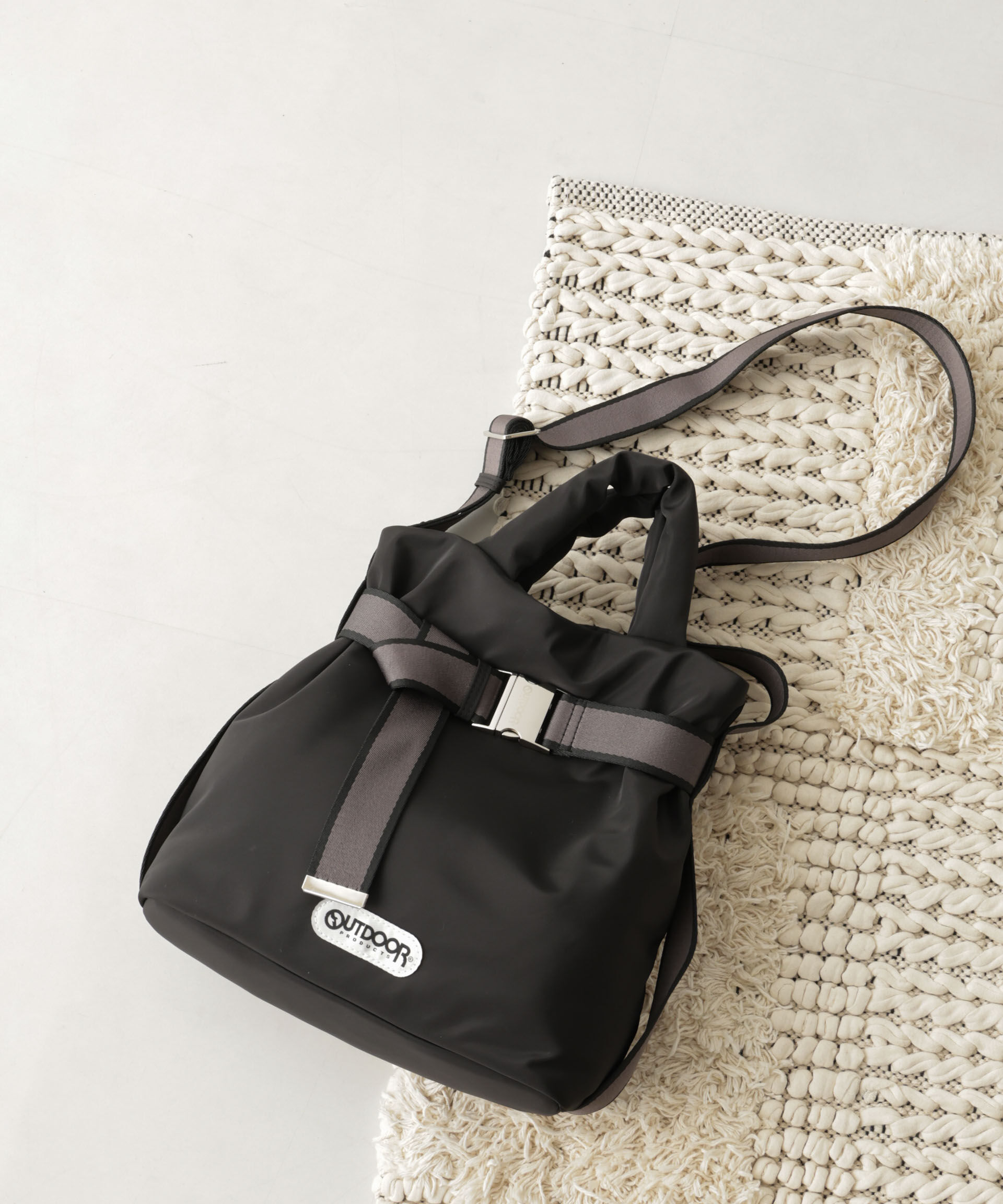 NANO universe「WEB限定/OUTDOOR PRODUCTS/OUTDOOR PRODUCTS 2way Belt Tote[S]」|ショルダー・メッセンジャー|ブラック