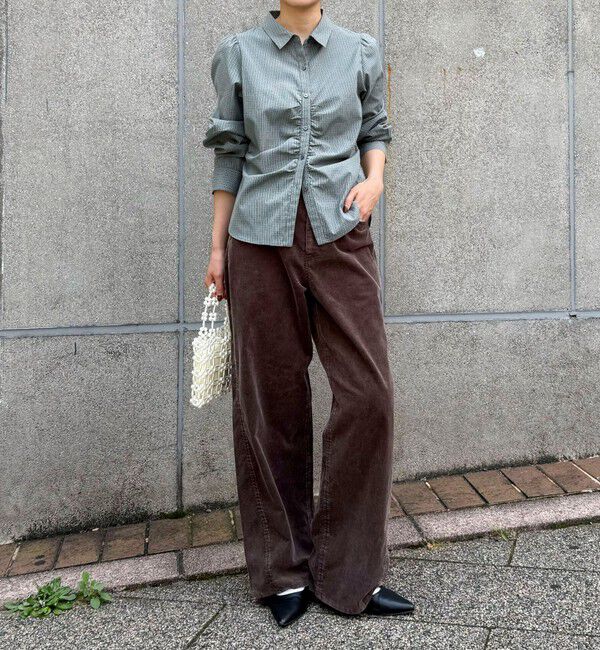fredy emue「【WEB限定カラーあり】フロントギャザーコンパクトシャツ」|シャツ・ブラウス|