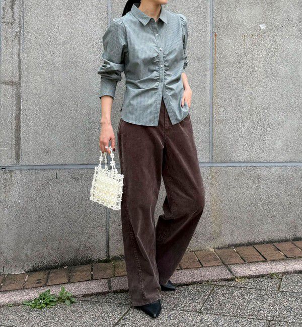 fredy emue「【WEB限定カラーあり】フロントギャザーコンパクトシャツ」|シャツ・ブラウス|