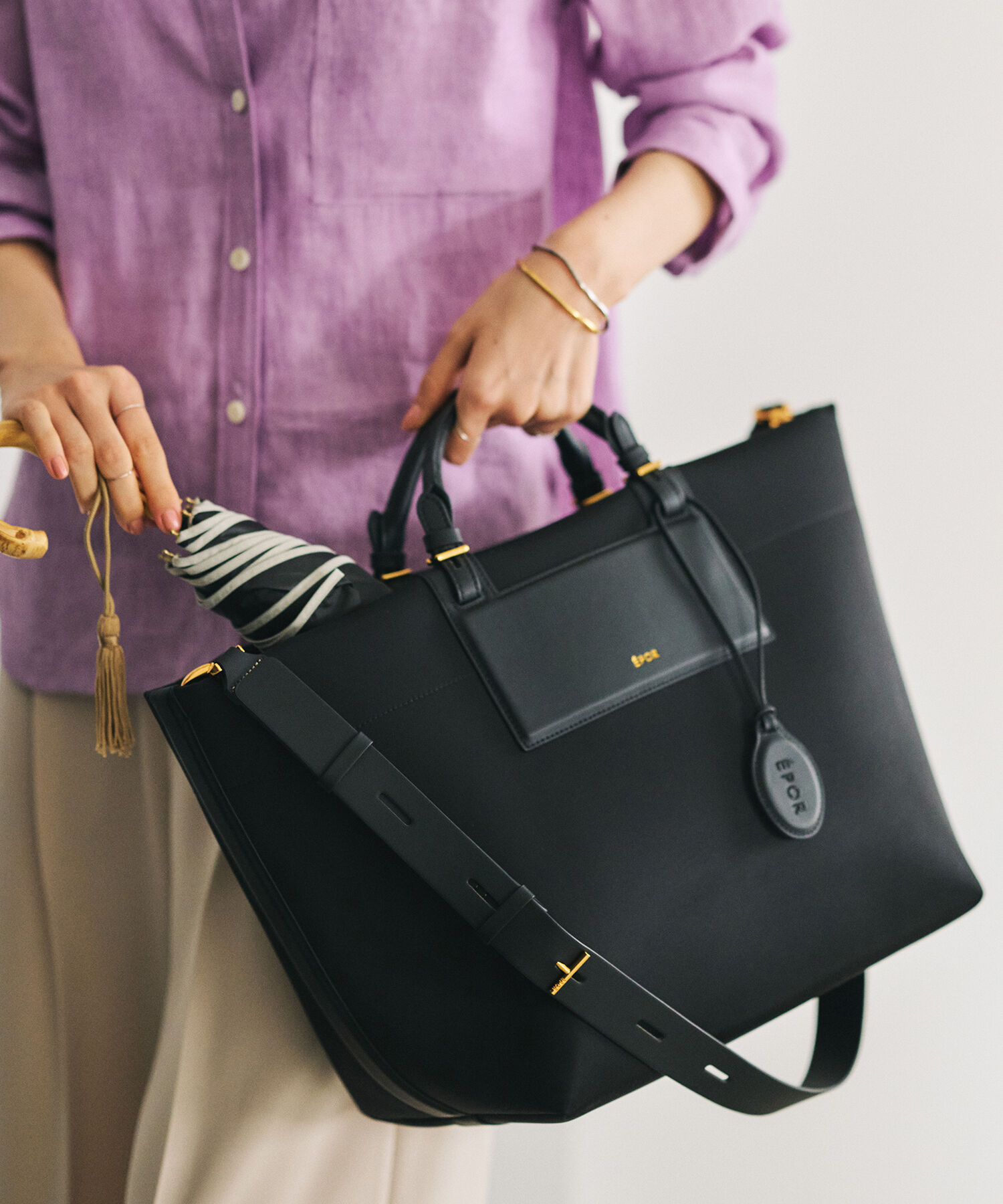 E'POR「【E'POR】BOAT BAG Large/A4対応・撥水・軽量・26SS新色」|トートバッグ|ブラック(01)