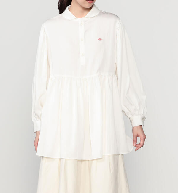DANTON「DANTON &times; eunoia | ツイル 丸襟シャツ WOMEN」|シャツ・ブラウス|