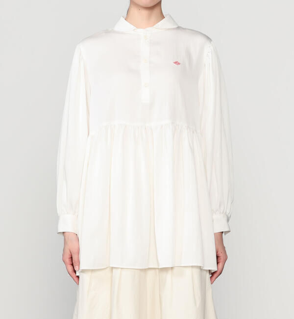 DANTON「DANTON &times; eunoia | ツイル 丸襟シャツ WOMEN」|シャツ・ブラウス|