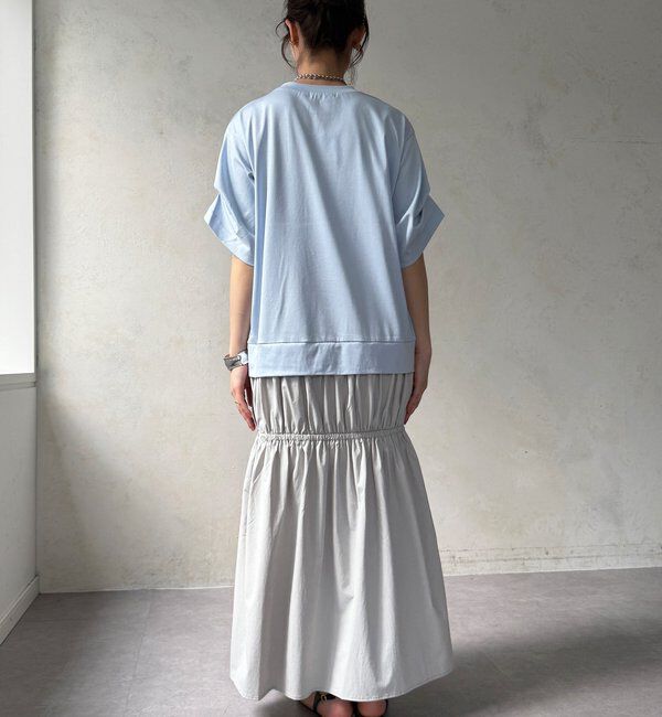  「【WEB限定】ギャザードッキングカットワンピース」|ワンピース|