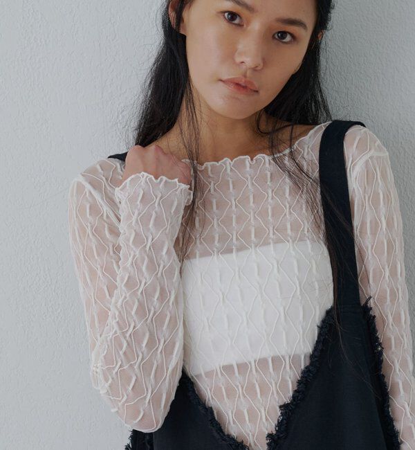  「ストレッチレースカットソー」|Tシャツ・カットソー|
