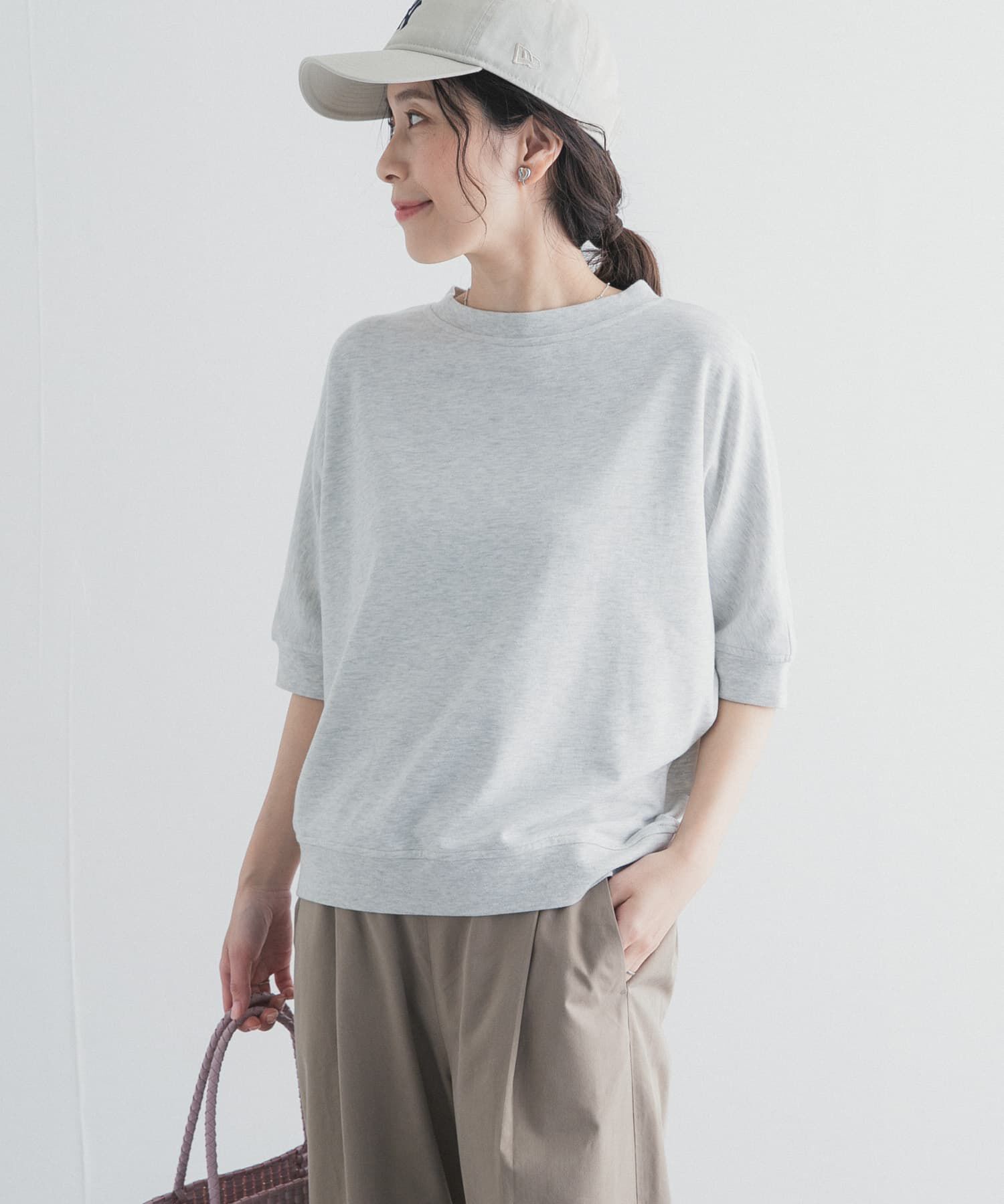 URBAN RESEARCH DOORS「モダールコットン裏毛ドルマンプルオーバー」|Tシャツ・カットソー|