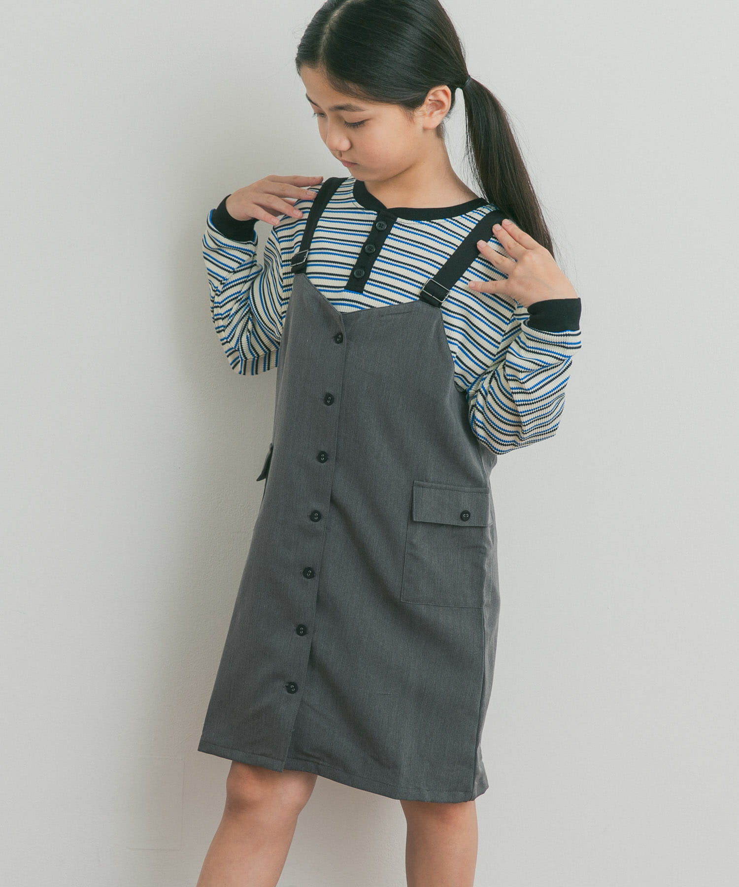 URBAN RESEARCH DOORS「配色釦ジャンスカ(KIDS)」|ワンピース|