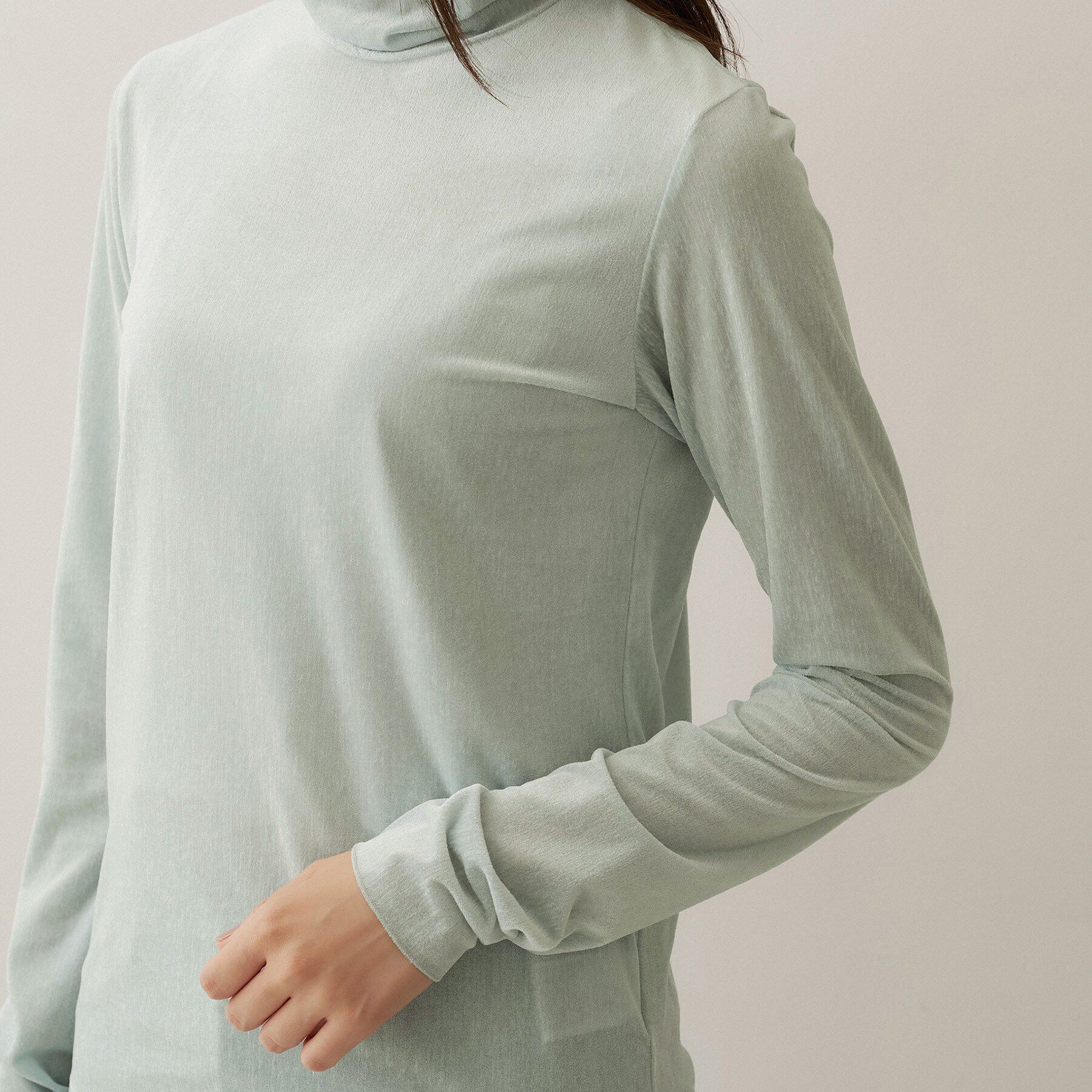 UNTITLED「【重ね着レイヤード】シアーベロアハイネックトップス」|Tシャツ・カットソー|