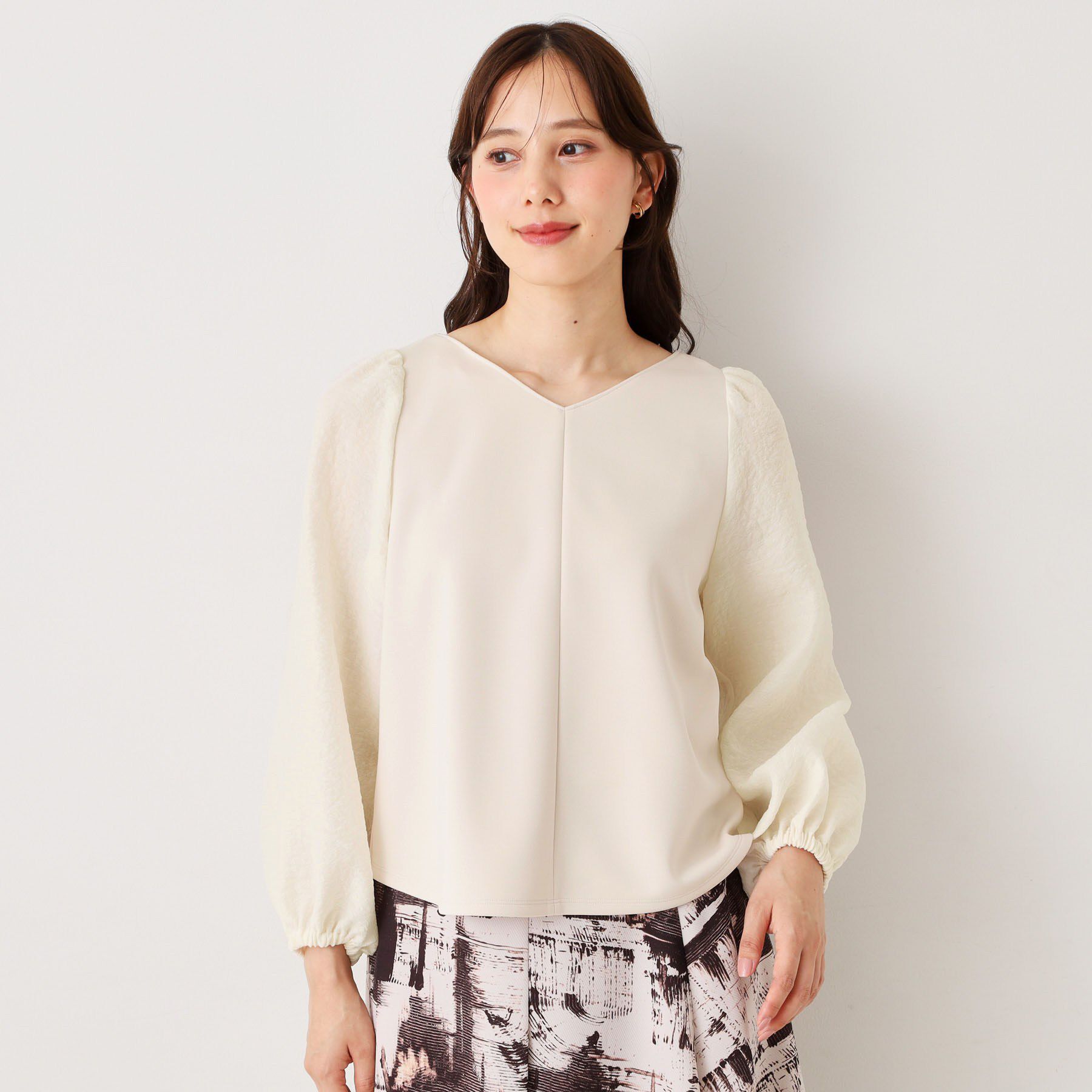 COUP DE CHANCE「【手洗い可／日本製】異素材コンビカットソー」|Tシャツ・カットソー|