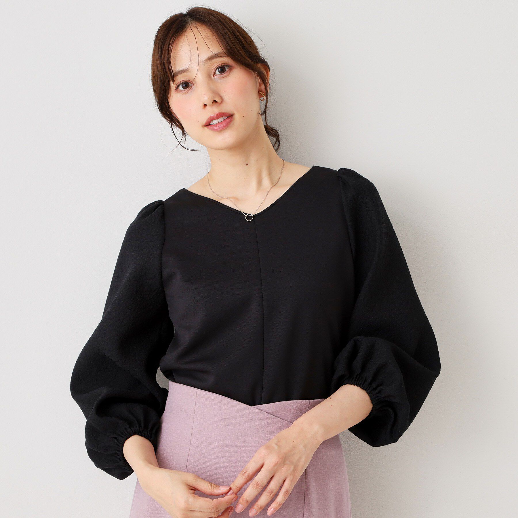 COUP DE CHANCE「【手洗い可／日本製】異素材コンビカットソー」|Tシャツ・カットソー|