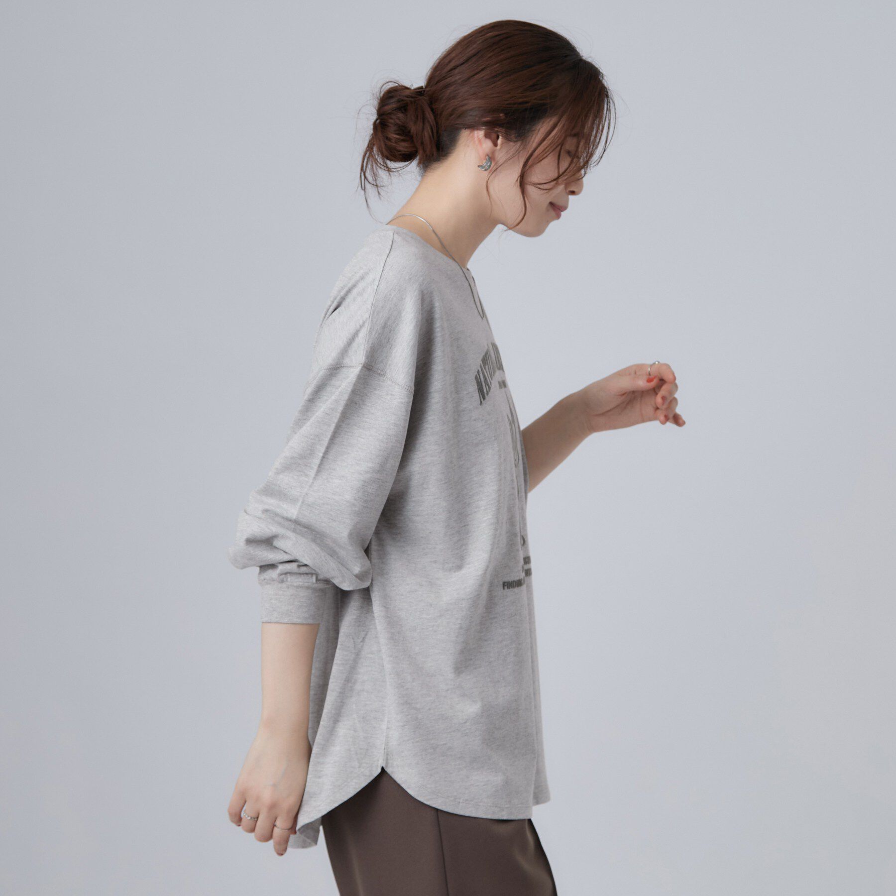 SHOO･LA･RUE「【選べる4柄/体型カバー】ゆるっと着られる BIGロンT」|Tシャツ・カットソー|