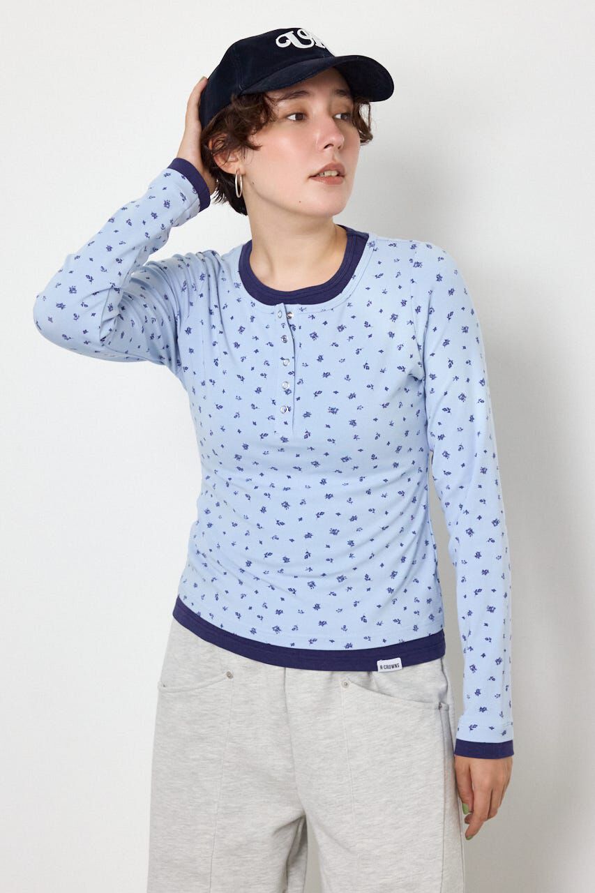 RODEO CROWNS「フェイクレイヤードヘンリーネックトップス」|Tシャツ・カットソー|