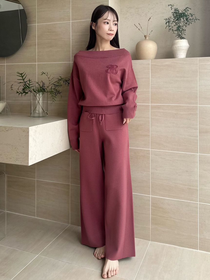 SNIDEL HOME「ニットロングパンツ」|ルームウェア|WINE