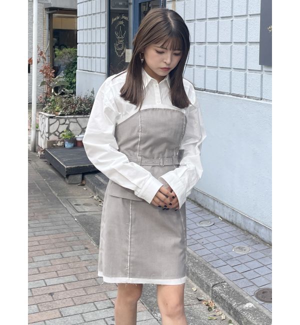 MURUA「シャツドッキングミニワンピース」|ワンピース|
