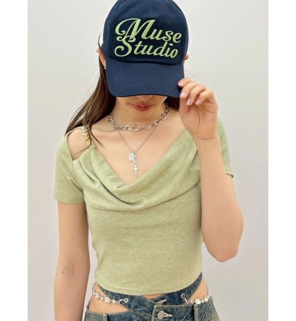 EVRIS「チェーンドレープリブフレンチトップス」|Tシャツ・カットソー|