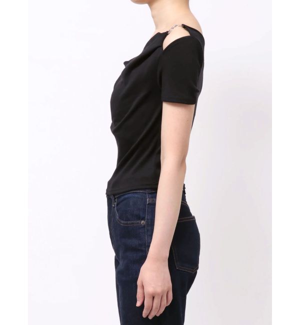 EVRIS「チェーンドレープリブフレンチトップス」|Tシャツ・カットソー|