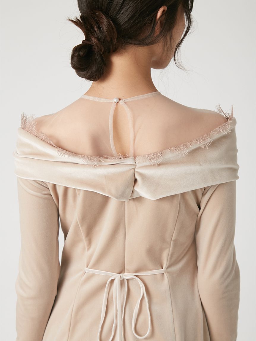 FRAY I.D「ノットデザインベロアドレス」|ドレス|