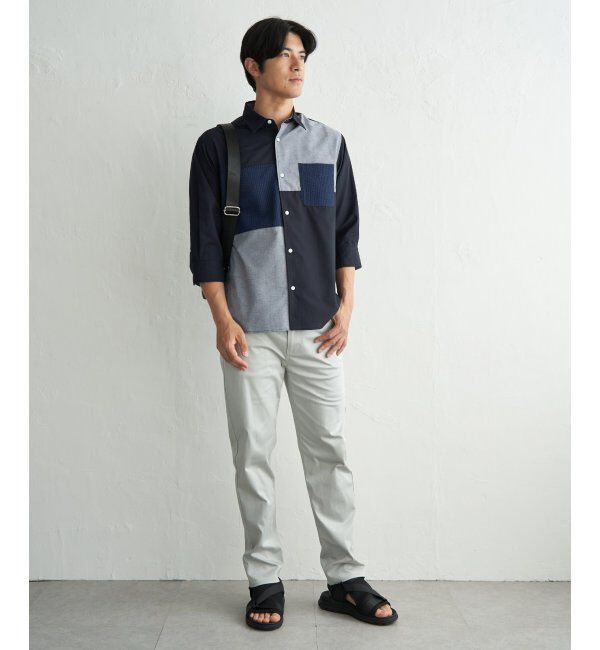 ikka「【MonoMax &times; 小泉孝太郎】7分袖冷感ブロックスシャツ「小泉孝太郎さん着用モデル」」|シャツ・ブラウス|