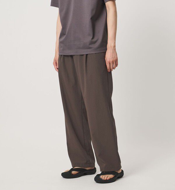 UNITED ARROWS「DotAir ドットエア ヘムコード ２プリーツ パンツ 吸水速乾 タテストレッチ」|スラックス|DK.BROWN