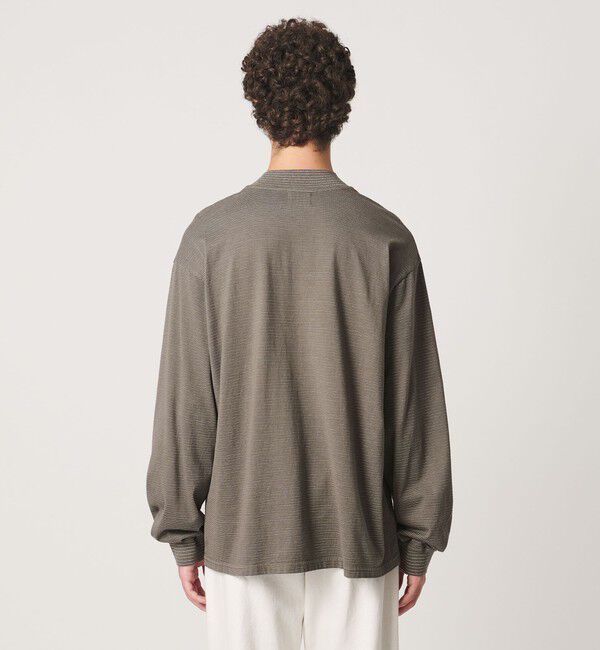 UNITED ARROWS「【別注】＜YONETOMI＞ガーメントダイ モックネック ボーダー Tシャツ」|Tシャツ・カットソー|
