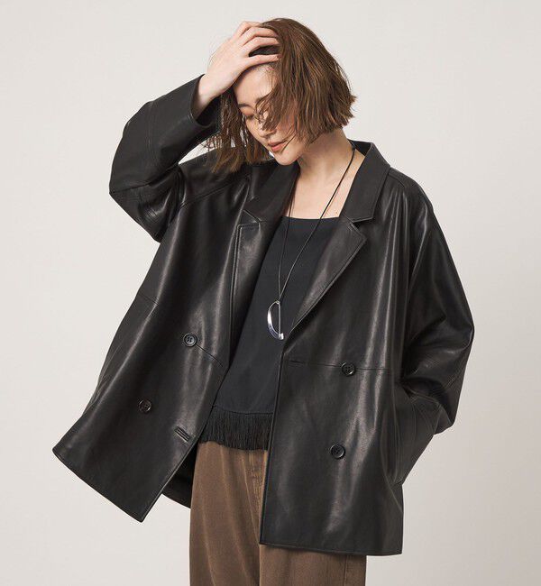 conte「＜conte＞ラムレザー ダブル ジャケットコート」|その他|