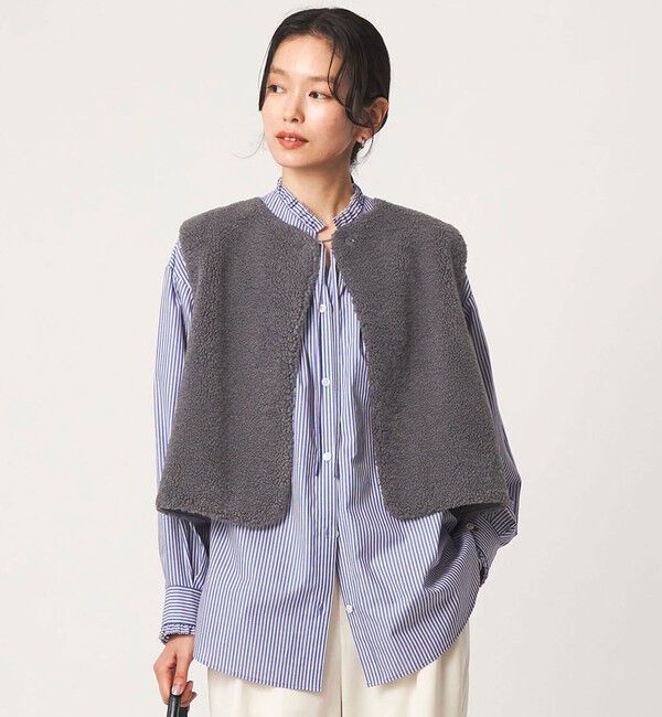 UNITED ARROWS green label relaxing「ボア ベスト」|ベスト・ジレ|DK.GRAY