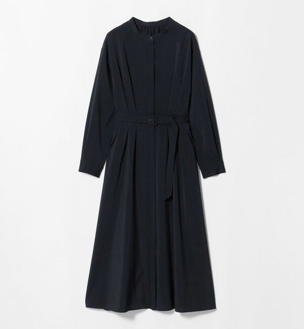 UNITED ARROWS green label relaxing「ベルト フレア ロングスリーブ ワンピース」|ワンピース|NAVY