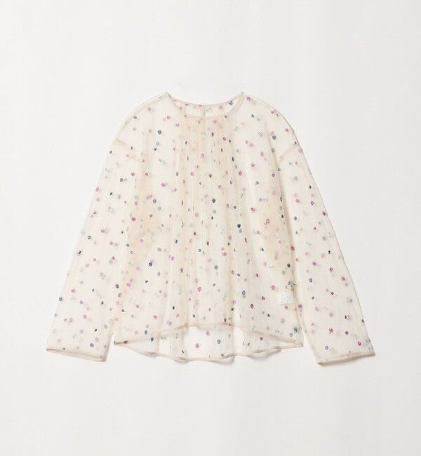 UNITED ARROWS green label relaxing「【WEB限定】＜at ease＞チュール シシュウ プルオーバー」|Tシャツ・カットソー|OFF WHITE