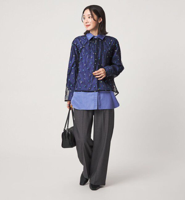 UNITED ARROWS green label relaxing「【WEB限定】＜at ease＞チュール シシュウ プルオーバー」|Tシャツ・カットソー|