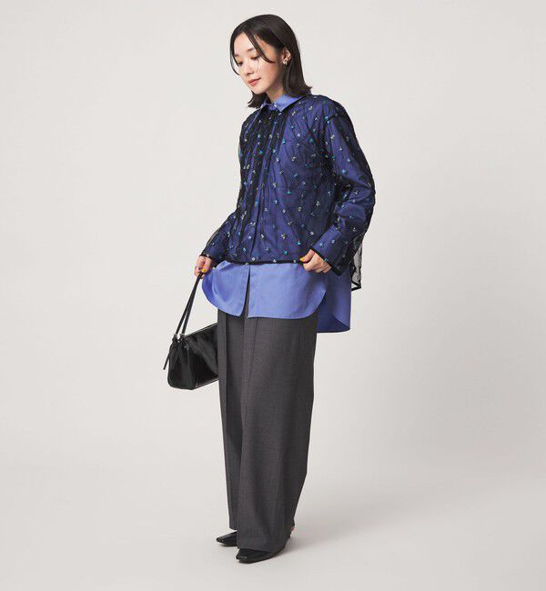 UNITED ARROWS green label relaxing「【WEB限定】＜at ease＞チュール シシュウ プルオーバー」|Tシャツ・カットソー|