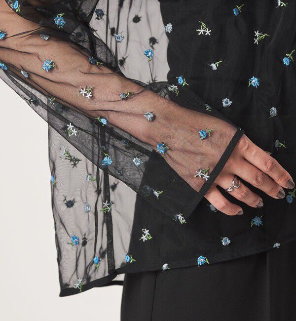 UNITED ARROWS green label relaxing「【WEB限定】＜at ease＞チュール シシュウ プルオーバー」|Tシャツ・カットソー|