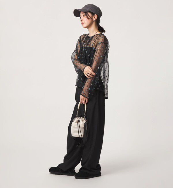 UNITED ARROWS green label relaxing「【WEB限定】＜at ease＞チュール シシュウ プルオーバー」|Tシャツ・カットソー|
