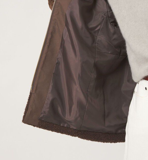 UNITED ARROWS green label relaxing「［size SHORTあり］ボア ノーカラー ブルゾン」|ブルゾン・スタジャン|