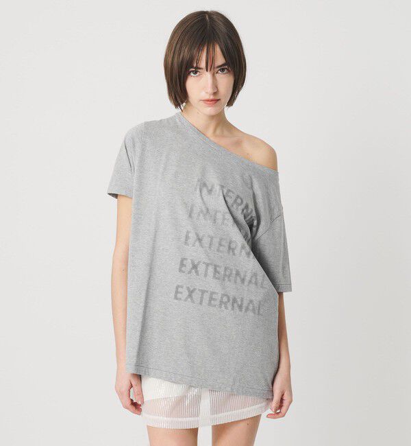 ATTISESSION「＜ATTISESSION＞ビック オフショルダー Tシャツ」|Tシャツ・カットソー|MD.GRAY